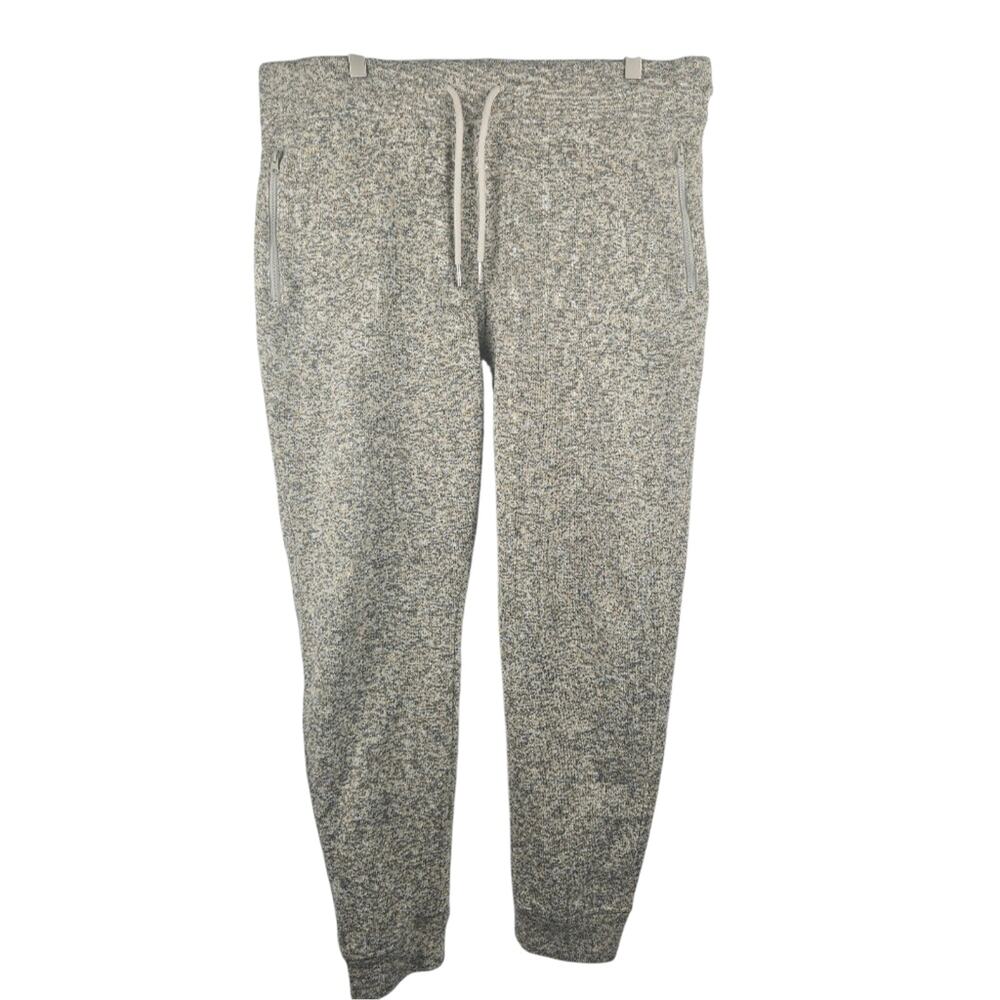 Old Navy Sweater Fleece Zip Pocket Jogger Sweatpants Oatmeal Size Large